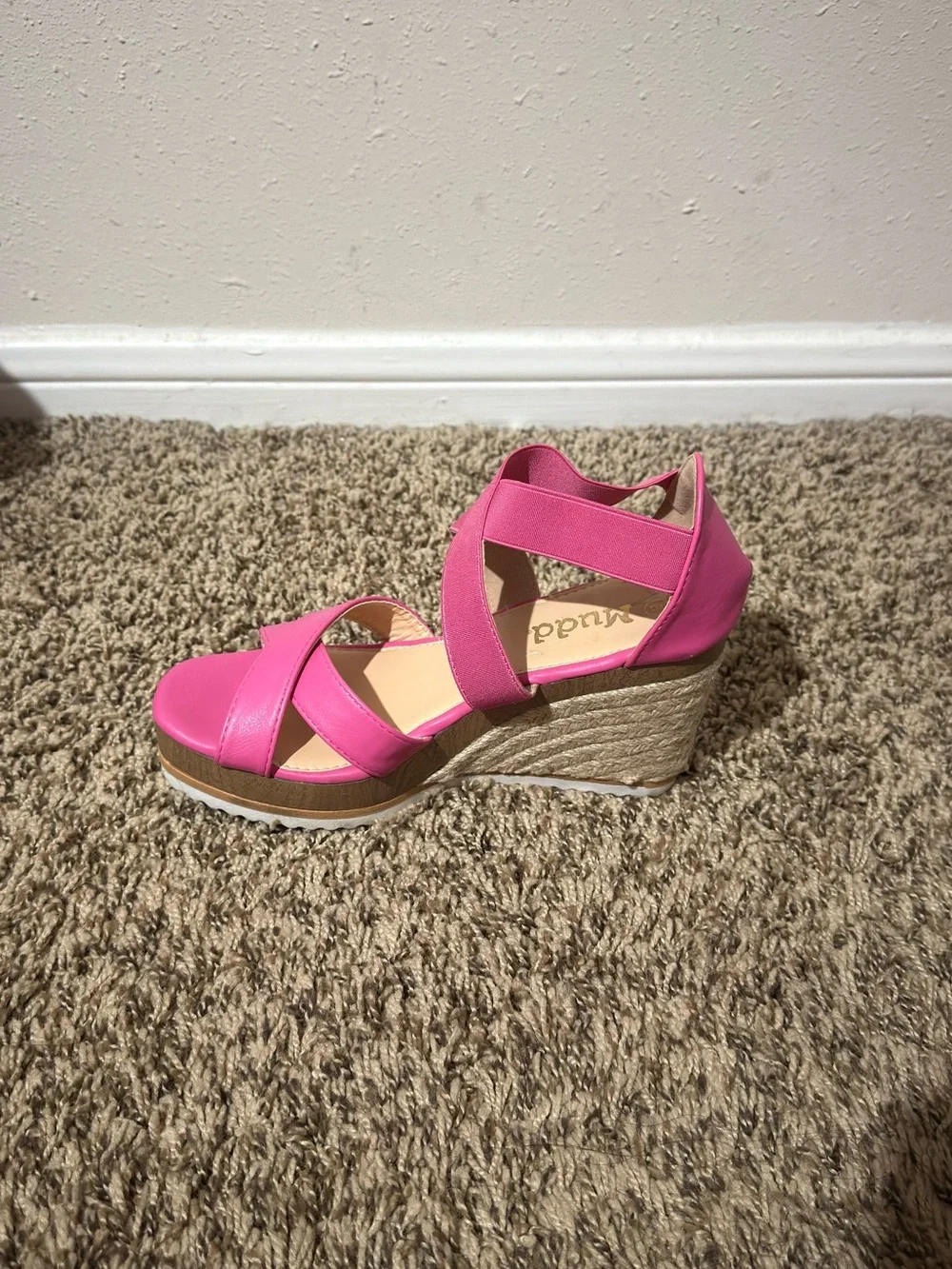 Mudd Hot Pink Crisscross Platform Wedge Sandals